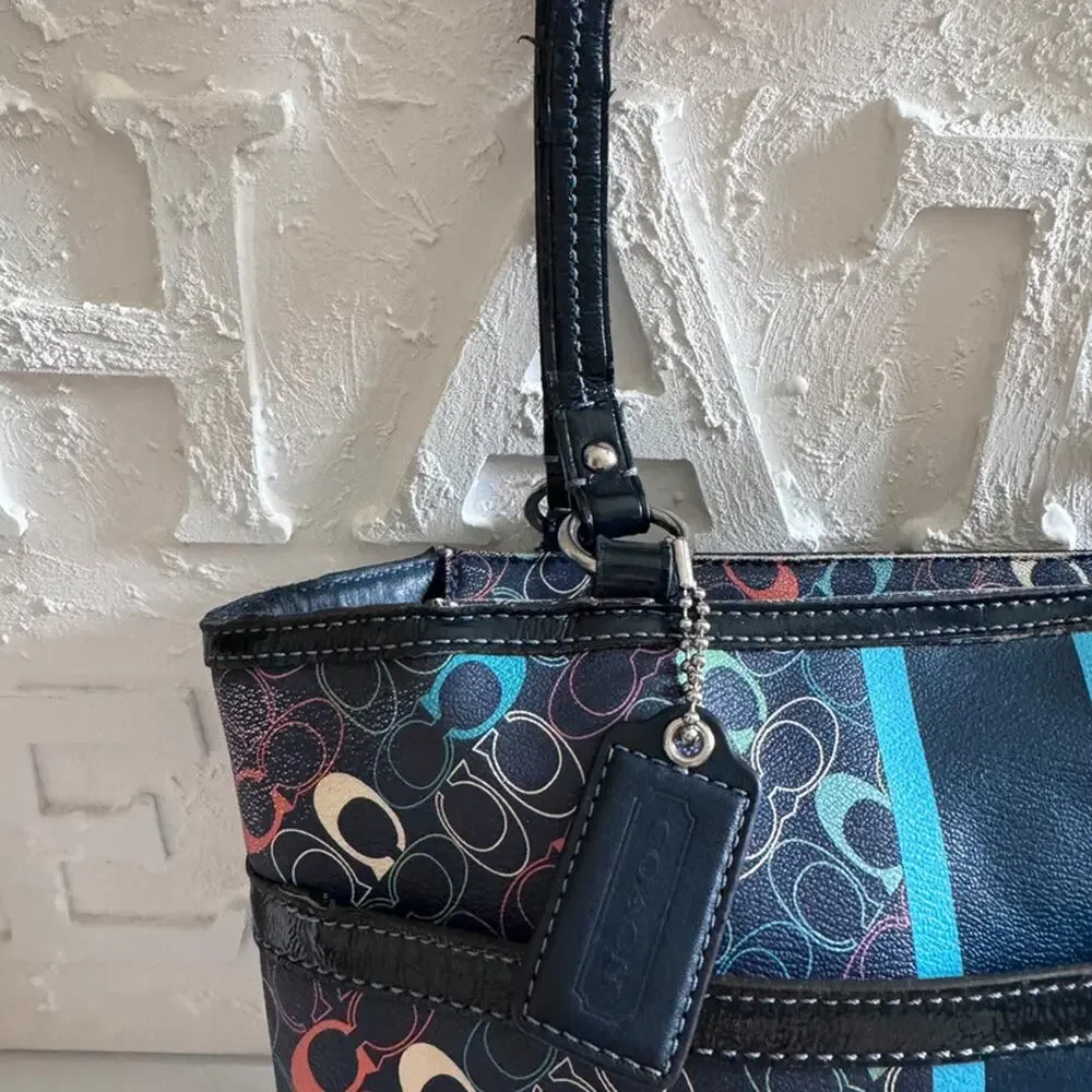 Coach Purse Chelsea Heritage Signature C Colorful Tote F15139